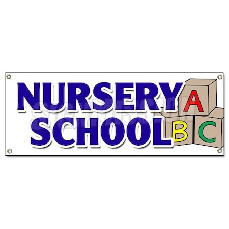 Signmission NURSERY SCHOOL BANNER SIGN licensed accredited kindergarten day care B-Nursery School